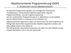 Objektorientierte Programmierung (OOP) 1
