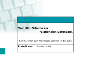 Vom XML Schema zur relationalen Datenbank - Homepage