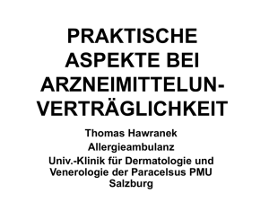Thomas Hawranek - Arzneimittelunverträglichkeit