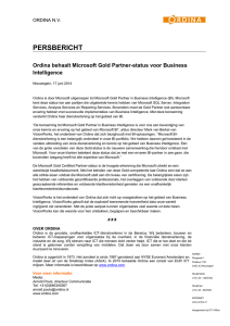 Ordina behaalt Microsoft Gold Partner