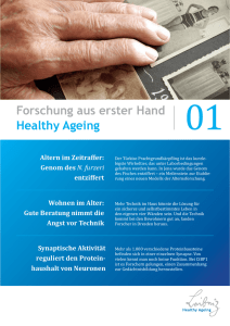 Healthy Ageing - Forschung aus erster Hand