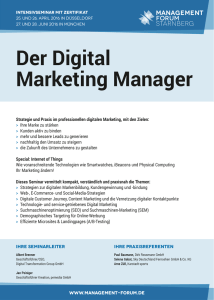 Der Digital Marketing Manager - Management Forum Starnberg GmbH
