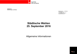 Städtische Wahlen 25. September 2016