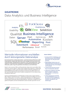 Flyer Data Analytics und Business Intelligence
