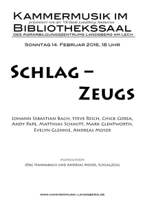 Schlag – Zeugs - Kammermusik im Bibliothekssaal