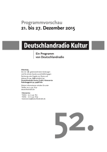Programmvorschau 21. bis 27. Dezember 2015