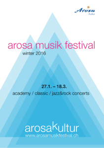 Arosa Musik Festival 2016 Programmheft