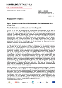 Presseinformation - Bahnprojekt Stuttgart-Ulm
