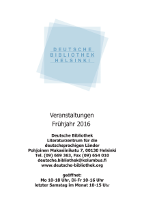 Programm Deutsche Bibliothek Frühjahr 2016