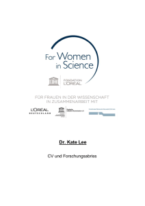 Dr. Kate Lee - For women in science