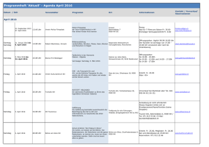 Programmheft `Aktuell` - Agenda April 2016