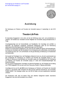 Auslobung Theodor-Litt-Preis
