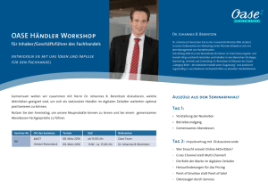 OASE Händler Workshop - Dr. Wieselhuber & Partner GmbH