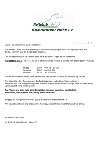 Zeiteinteilung - Reitclub Kalenborner Höhe eV