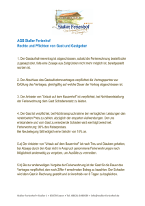 AGB Staller Ferienhof Rechte und Pflichten von Gast und Gastgeber