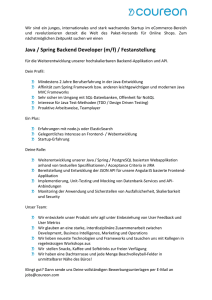 Java / Spring Backend Developer (m/f) / Festanstellung