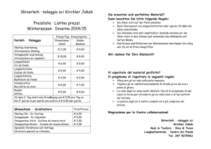 Skiverleih · noleggio sci Kirchler Jakob Preisliste · Listino prezzi