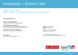 Einladung Science Talk 18. April 2016