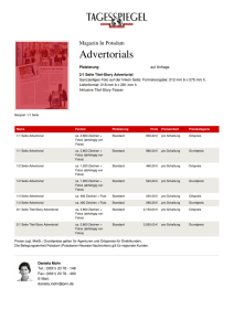 Advertorials - Anzeigenpreise | Tagesspiegel