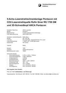 5-Achs-Laserstrahlschneidanlage Pentacon mit CO2