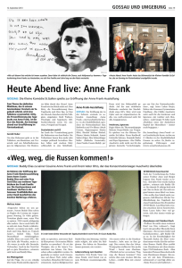 Heute Abend live: Anne Frank