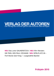 Frühjahr 2015 - Verlag der Autoren