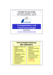 Transplantation und Tumorimmunologie