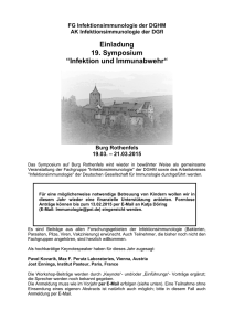Einladung 19. Symposium “Infektion und Immunabwehr“