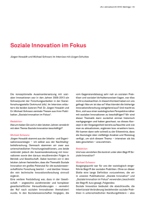 Soziale Innovation im Fokus