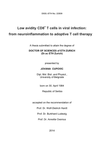 Low avidity CD8 T cells in viral infection: from - ETH E