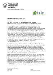 Pressemitteilung - BIOTEC - Biotechnology Center TU Dresden