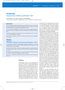 Urethritis. Erregerspektrum, Abklärung und Therapie –Teil 1
