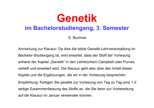 Genetik Bachelor 3. Semester 2010