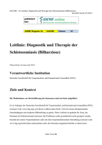 Leitlinie: Diagnostik und Therapie der Schistosomiasis (Bilharziose)