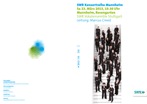 SWR Konzertreihe Mannheim Sa 23. März 2013, 19.30 Uhr