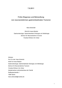 Prof. Dr. med. Hans Scherübl, Frühe Diagnose und Behandlung von