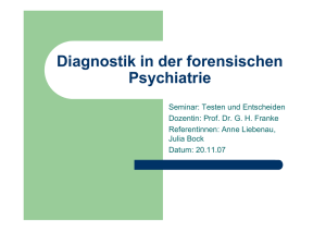 Diagnostik in der forensischen Psychiatrie - Franke