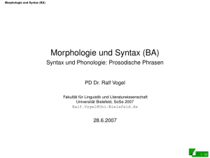 Morphologie und Syntax (BA) - Uni-bielefeld