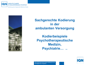 Kodierbeispiele Psychotherapeutische Medizin, Psychiatrie (PDF