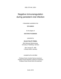 Negative immuneregulation during persistent - ETH E