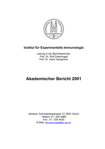 Akademischer Bericht 2001 - Institute of Experimental Immunology