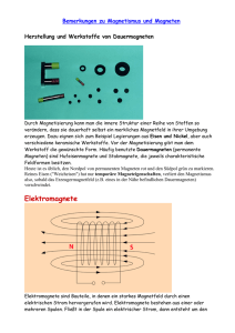 Bemerkungen zu Magnetismus und Magneten