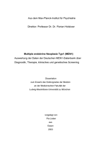 Lieber, Pia (2003): Multiple endokrine Neoplasie Typ1 (MEN1)