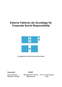 Externe Faktoren als Grundlage für Corporate Social Responsibility