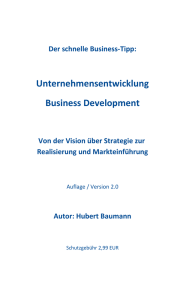 Hubert Baumann - Unternehmensentwicklung / Business