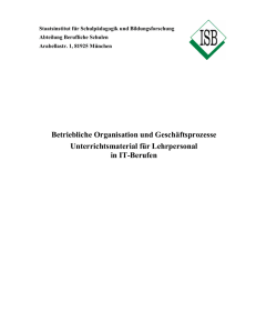 Betriebliche Organisation und Geschäftsprozesse - ISB
