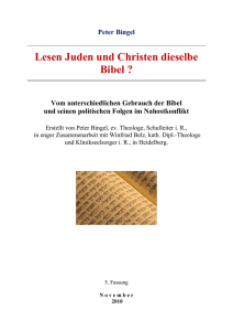 Peter Bingel Lesen Juden und Christen dieselbe Bibel