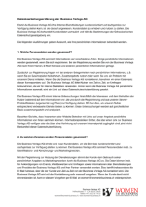 Datenbearbeitungserklärung der Business Verlags AG