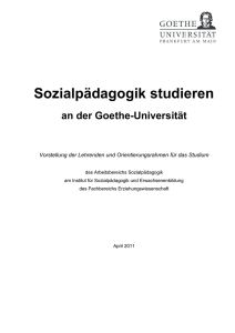Sozialpädagogik studieren - Goethe