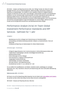 Performance Analyst (m/w) im Team Global Investment Performance